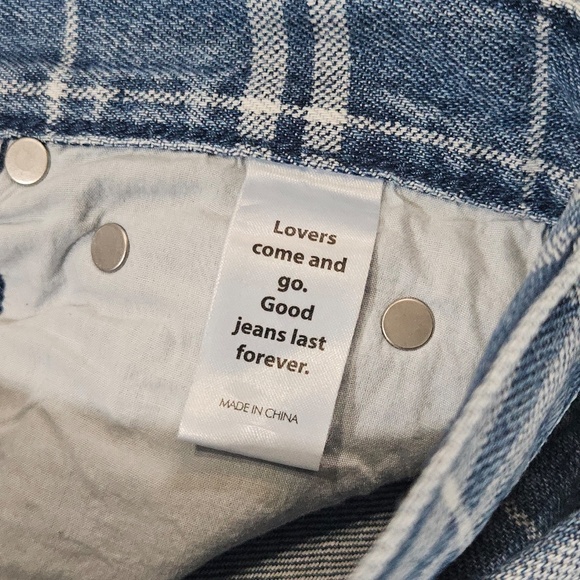 PACSUN Dad Jeans Womens 25 Blue White Stripe Denim High Waist Straight Leg Pants - Picture 4 of 14